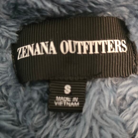 Zenana Outfitters Blue Gray Kangaroo Pocket Pull Over Winter Women's Jacket S - Picture 4 of 5